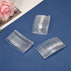 Clear Plastic Hair Combs Findings, Clear, 46x70mm