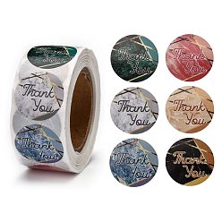 Mixed Color 1 Inch Thank You Stickers, Adhesive Roll Sticker Labels, for Envelopes, Bubble Mailers and Bags, Mixed Color, 25mm, about 500pcs/roll