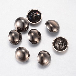 Gunmetal Alloy Shank Buttons, 1-Hole, Dome/Half Round, Gunmetal, 20x14mm, Hole: 2mm