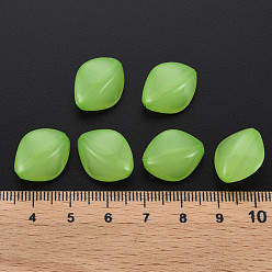Light Green Imitation Jelly Acrylic Beads, Rhombus, Light Green, 17x14.5x9.5mm, Hole: 1.6mm, about 500pcs/500g