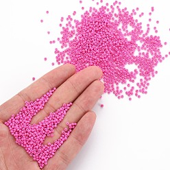 Pearl Pink 11/0 Grade A Round Glass Seed Beads, Baking Paint, Pearl Pink, 2.3x1.5mm, Hole: 1mm, about 48500pcs/pound