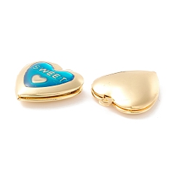 Mixed Color Rack Plating Brass Enamel Locket Pendants, Long-Lasting Plated, Real 18K Gold Plated, Cadmium Free & Nickel Free & Lead Free, Heart, Mixed Color, 22.5x19x5.5mm, Hole: 1.8mm