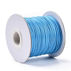 Deep Sky Blue Korean Waxed Polyester Cord, Deep Sky Blue, 1mm, about 85yards/roll