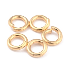 Real 24K Gold Plated Rack Plating Brass Jump Rings, Open Jump Rings, Long-Lasting Plated, Real 24K Gold Plated, 5x1mm, 18 Gauge, Inner Diameter: 3mm