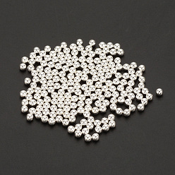 Silver Stainless Steel Beads, Undrilled/No Hole Beads, Round, Silver, 3.0mm, about 9000pcs/1000g