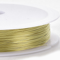 Gold Round Copper Jewelry Wire, Gold, 26 Gauge, 0.4mm, about 39.37 Feet(12m)/roll, 10 rolls/group