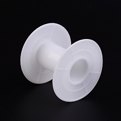 White Plastic Spools, Wheel, White, 55x46mm, Hole: 21mm, Bobbin: 24mm