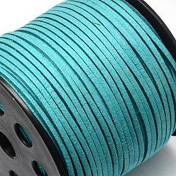 Dark Turquoise Faux Suede Cord, Faux Suede Lace, Dark Turquoise, 2.7x1.4mm, about 98.42 yards(90m)/roll