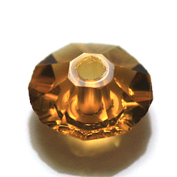 Verge D'or Imitations de perles de cristal autrichien, grade de aaa, facette, plat rond, verge d'or, 8x4mm, Trou: 0.9~1mm