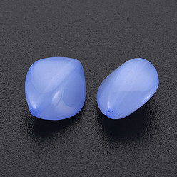 Medium Slate Blue Imitation Jelly Acrylic Beads, Rhombus, Medium Slate Blue, 17x14.5x9.5mm, Hole: 1.6mm, about 500pcs/500g