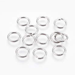 Stainless Steel Color 304 Stainless Steel Open Jump Rings, Stainless Steel Color, 11x1.3mm, Inner Diameter: 8mm, 700pcs/bag