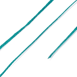чирок Плоская вощеная нить из полиэстера, микро шнур макраме, для шитья кожи, зелено-синие, 0.8~0.9x0.3 мм, около 109.36 ярдов (100 м) / рулон