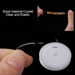 Clear Clear Elastic Crystal Thread, Stretchy String Bead Cord, for Beaded Jewelry Making, 0.8mm, about 8.2 yards(7.5m)/roll