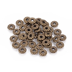 Antique Bronze Tibetan Style Spacer Beads, Cadmium Free &, Lead Free, Antique Bronze Color, Flat Round, Size: about 7mm in diameter, 2.1mm thick, hole: 2 mm, 2385pcs/1000g