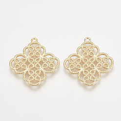 Real 18K Gold Plated Brass Pendants, Chinese Knot, Nickel Free, Real 18K Gold Plated, 29.5x26.5x1mm, Hole: 1mm