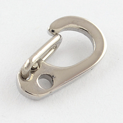 Stainless Steel Color Polished 316 Surgical Stainless Steel Keychain Clasp Findings, Snap Clasps, Stainless Steel Color, 11x6.5x1.5mm, Hole: 1.5mm