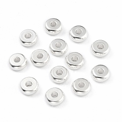 Silver 304 Stainless Steel Spacer Beads, Flat Round, Silver, 6x2.5mm, Hole: 1.8mm
