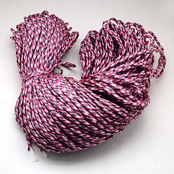 Deep Pink 7 Inner Cores Polyester & Spandex Cord Ropes, for Rope Bracelets Making, Deep Pink, 4mm, about 109.36 yards(100m)/bundle, 420~500g/bundle