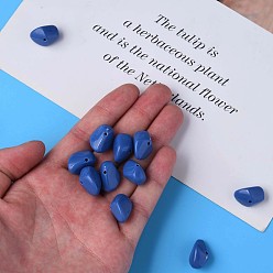Bleu Royal Perles acryliques opaques, nuggets, bleu royal, 12.5x18x13mm, Trou: 1.6mm, environ360 pcs / 500 g