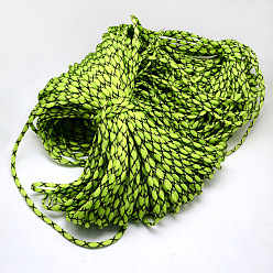 Зелено-Желтый 7 внутренние сердечники веревки из полиэстера и спандекса, для изготовления веревочных браслетов, зеленый желтый, 4 мм, около 109.36 ярдов (100 м) / пачка, 420~500 г / пачка