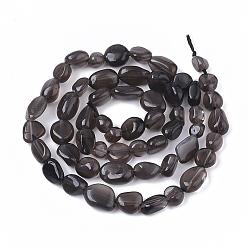 Obsidian Natural Obsidian Beads Strands, Nuggets, Tumbled Stone, 5~11x5~8x3~6mm, Hole: 0.8mm, about: 52~56pcs/Strand, 15.94 inch(40.5cm)
