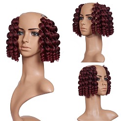 Burgundy Wand Curly Crochet Hair, African Collection Crochet Braiding Hair, Heat Resistant Low Temperature Fiber, Short & Curly, Burgundy, 8 inch(20.3cm)20strands/pc