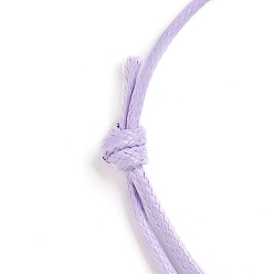 Lilas Bracelet en fils de polyester ciré coréen faire, lilas, diamètre réglable: 40~70 mm