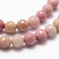 Rhodonite Natural Rhodonite Beads Strands, Faceted, Round, 10mm, Hole: 1mm, about 37pcs/strand, 14.9 inch~15.1 inch