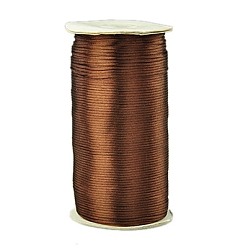 Coconut Brown Eco-Friendly 100% Polyester Thread, Rattail Satin Cord, for Chinese Knotting, Beading, Jewelry Making, Coconut Brown, 2mm, about 250yards/roll(228.6m/roll), 750 feet/roll