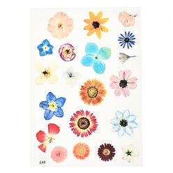 Flower Waterproof Plastic Self Adhesive Stickers, Plant Pattern, Flower Pattern, 15x10.5x0.01cm