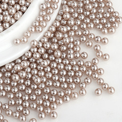 Tan Imitation Pearl Acrylic Beads, No Hole, Round, Tan, 3mm, about 10000pcs/bag