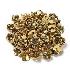 Antique Golden Alloy Bead Caps, Cadmium Free & Nickel Free & Lead Free, Flower, Antique Golden, 10x10x3mm, Hole: 1.5mm