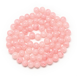 Pink Baking Painted Crackle Glass Bead Strands, Round, Pink, 6mm, Hole: 1.3~1.6mm, about 133pcs/strand, 31.4 inch