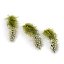 Olive Drab Chicken Feather Costume Accessories, Dyed, Olive Drab, 65~135x25~45mm