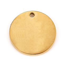 Golden 304 Stainless Steel Stamping Blank Tag Pendants, Flat Round, Golden, 16x1.5mm