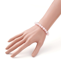 Pink Акриловые браслеты и ожерелья из бисера набор для детей, с прозрачной бусиной в бусине и бусинами из акрила с цветным покрытием и непрозрачными, круглые, розовые, внутренний диаметр: 4-1/8 дюйм (10.4 см), внутренний диаметр: 1.85 дюйм (47 мм)