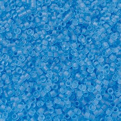 (DB0747) Matte Transparent Aqua MIYUKI Delica Beads, Cylinder, Japanese Seed Beads, 11/0, (DB0747) Matte Transparent Aqua, 1.3x1.6mm, Hole: 0.8mm, about 20000pcs/bag, 100g/bag