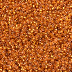 (DB0681) Dyed Semi-Frosted Silver Lined Orange MIYUKI Delica Beads, Cylinder, Japanese Seed Beads, 11/0, (DB0681) Dyed Semi-Frosted Silver Lined Orange, 1.3x1.6mm, Hole: 0.8mm, about 20000pcs/bag, 100g/bag