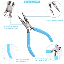 Stainless Steel Color Tri-color Polished Pliers Set, with Bent Nose Plier, Chain Nose Plier & End Cutting Plier, Stainless Steel Color, 18.3x16.5x1.5cm, 3pcs/set
