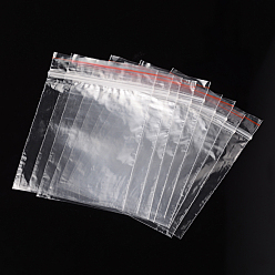 Прозрачный Пластиковые сумки на молнии, многоразовые упаковочные пакеты, верхнего уплотнения, мешок с самоуплотнением, прямоугольные, прозрачные, 12x8 см, односторонняя толщина: 0.9 мил(0.023мм)