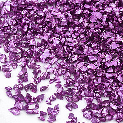 Purple FGB Plated Glass Seed Beads, For Nail Art Decoration Accessories, No Hole/Undrilled, Chips, Purple, 1.0~1.5mm, about 450g/bag