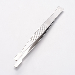 Stainless Steel Color Stainless Steel Stamp Tweezers, Philately Collector Tools, Stainless Steel Color, 113.5x8.5x4.5mm