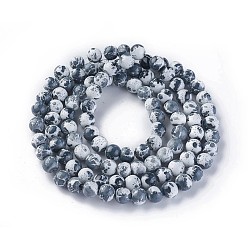 Black Baking Painted Glass Beads Strands, Round, Black, 8~8.5mm, Hole: 1.5mm, about 100pcs/strand, 31.1 inch(79cm)
