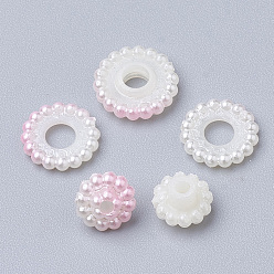 Pearl Pink Imitation Pearl Acrylic Beads, Berry Beads, Combined Beads, Rainbow Gradient Mermaid Pearl Beads, Round, Pearl Pink, 12mm, Hole: 1mm, about 200pcs/bag