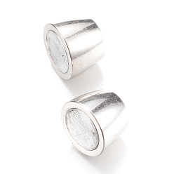 Platinum Brass Magnetic Clasps with Glue-in Ends, Barrel, Platinum, 16x10mm, Half Hole: 7mm