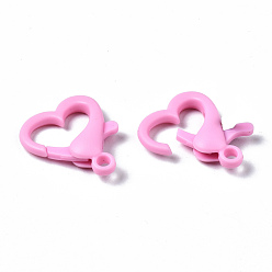 Mixed Color Opaque Acrylic Lobster Claw Clasps, Heart, Mixed Color, 26.5x22x6.5mm, Hole: 3mm