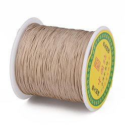 BurlyWood Braided Nylon Thread, Chinese Knotting Cord Beading Cord for Beading Jewelry Making, BurlyWood, 0.5mm, about 150yards/roll