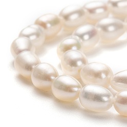 Blanc Brins de perles de culture d'eau douce naturelles, riz, blanc, 5x4mm, Trou: 0.5mm, Environ 70 pcs/chapelet, 14.57 pouce (37 cm)