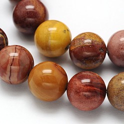 Mookaite Natural Mookaite Round Bead Strands, 6mm, Hole: 1mm, about 62pcs/strand, 15.5 inch