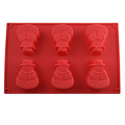 Rouge Moules en silicone pour gâteau bonhomme de neige, moules de cuisson, pour noël, rouge, 270x170x23mm